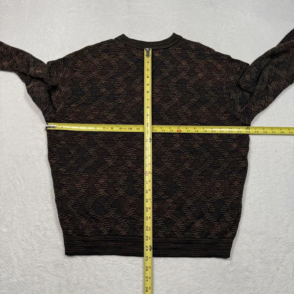 Vintage Tundra Canada Sweater Mens Large Multicolor 3D Knit Made‎ in Canada 90s